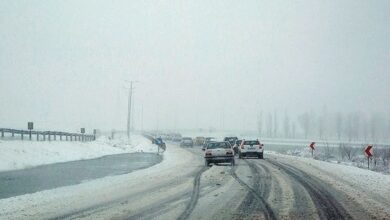 بارش برف و کولاک در برخی از جاده‌های خراسان رضوی