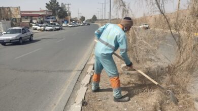 پاکسازی ورودی‌های شهر بیرجند در آستانه نوروز