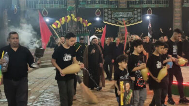 طنین شعارایران حسین در آیین جاروکشی حسینیه ارشاد علیاءنطنز